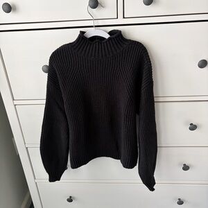 bp Black Ribbed Turtleneck Sweater